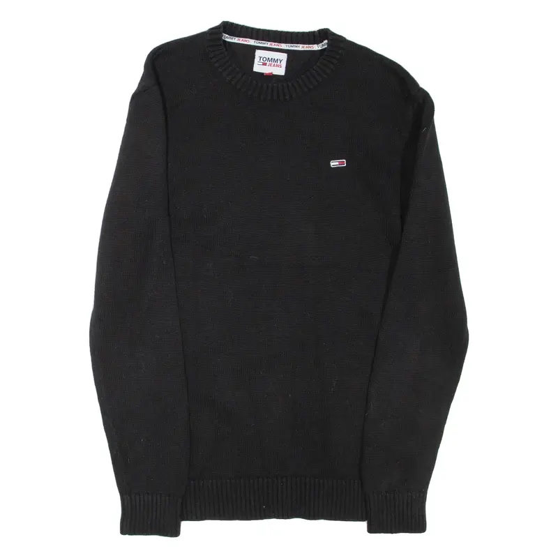 TOMMY JEANS Mens Jumper Black Tight Knit XS
