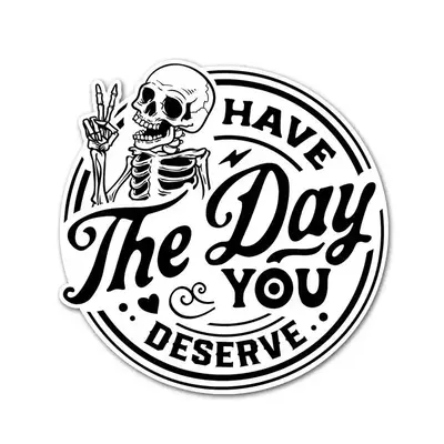 Creative Skull & Letter Pattern Car Window Sticker, Car Body Decorative Sticker, Car Exterior Decoration Accessories for Wind...