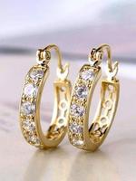 2 Counts Fashion Rhinestone Decorated Hoop Earrings, Anniversary Wedding Party Jewelry Gifts for Women