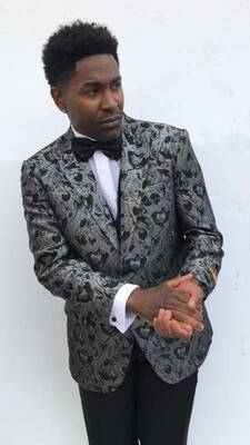 Blazer-777 Black & Silver - Mens Wholesale Blazers