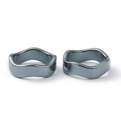 Non-magnetic Synthetic Hematite Finger Rings