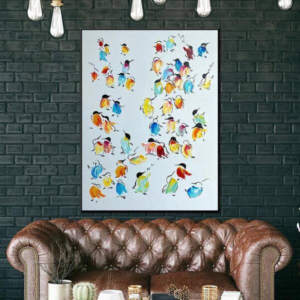 Bird Painting Bird Wall Art Animal Painting Abstract Painting Nursery Contemporary Wall Decor | DAY FLOCK