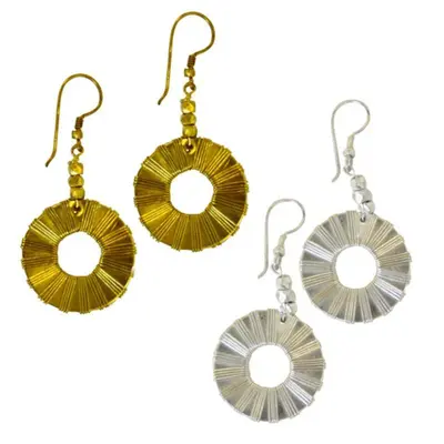 New Dimensions Circle Earrings - Silver-Tone