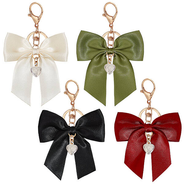 4Pcs 4 Colors Bowknot Polyester Pendant Decorations