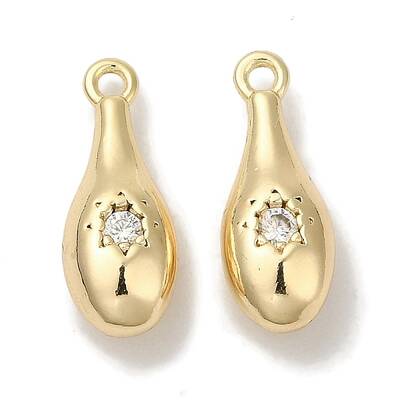 Brass Micro Pave Clear Cubic Zirconia Pendants