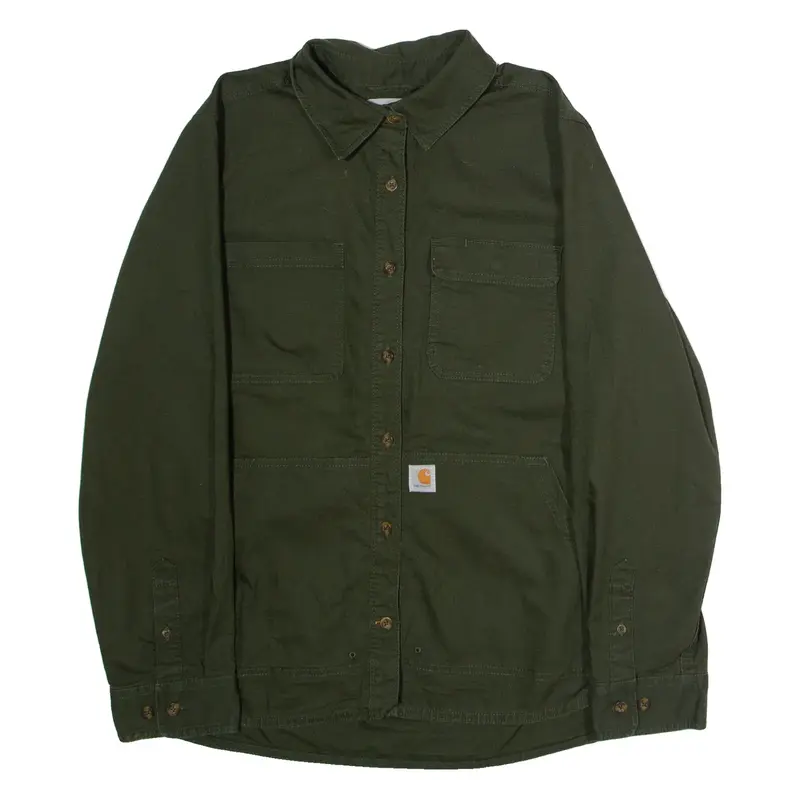 CARHARTT Overshirt Womens Jacket Green Canvas M
