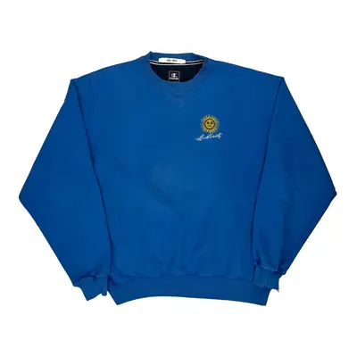 Champion Embroidered Sweatshirt - XL Blue Cotton