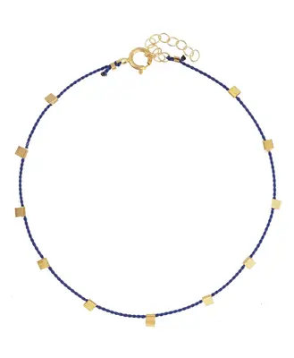 Hilo Anklet | Metal Color: Gold | Color: Dark Blue