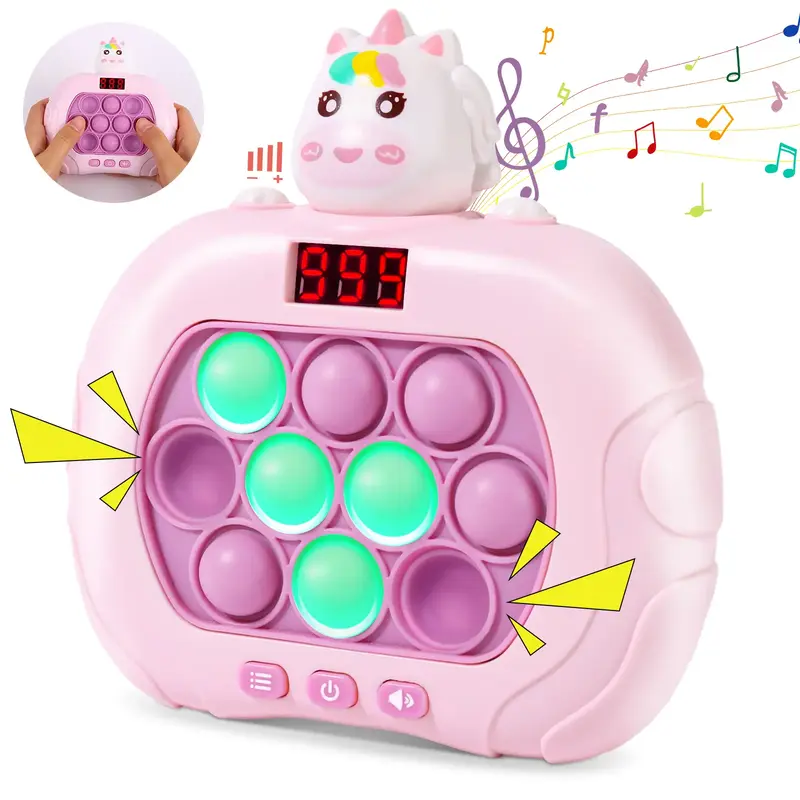 Quick Push Pop Game, 999+ Levels Light Up Pop Handheld Game Fidget Toy with 6 Modes with Level Score Display, Christmas Gift,...