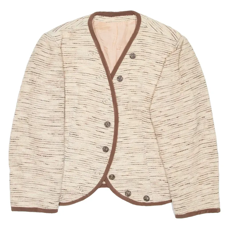 Cropped Womens Overcoat Coat Beige S