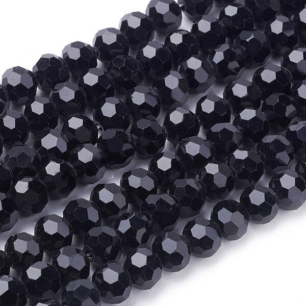 Faceted(32 Facets) Glass Round Beads Strands