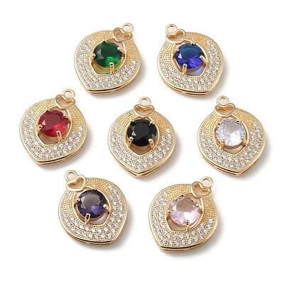 Brass with K9 Glass & Rhinestone Pendants