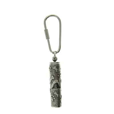 Pewter Paw and Bone Whistle Key Fob