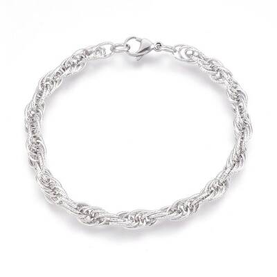 Tarnish Resistant 304 Stainless Steel Rope Chain Bracelets