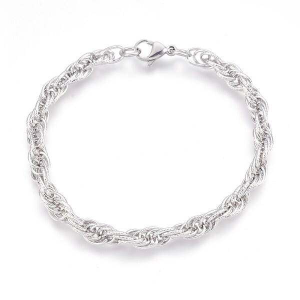 Tarnish Resistant 304 Stainless Steel Rope Chain Bracelets
