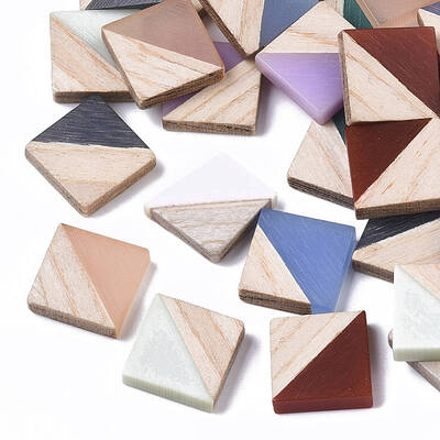 Resin & Wood Two Tone Cabochons