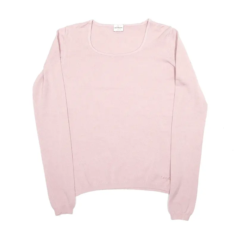 CALVIN KLEIN Square Neck Jumper Pink Womens S