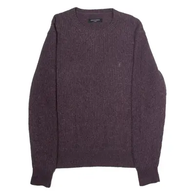 ALL SAINTS Lymore Mens Jumper Brown Crew Neck Chunky Knit Wool L
