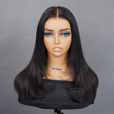 Layered Cut 9x6 M-Cap Natural Black Yaki Straight HD Lace Wear Go Wig