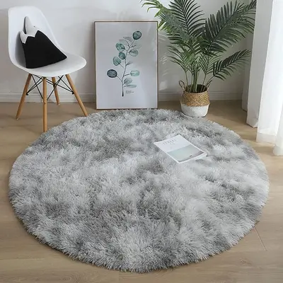 1 Piece Round Non-slip Carpet, Modern Style Decorative Carpet For Living Room & Bedroom