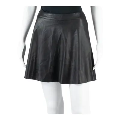 FB SISTER Faux Leather Womens Skater Skirt Black Short S