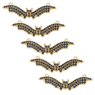 5Pcs Brass with Clear Grade AAA Cubic Zirconia Pendants