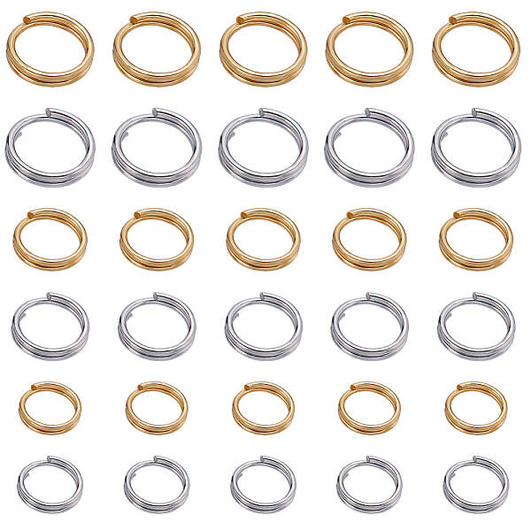600Pcs 6 Styles 304 Stainless Steel Split Rings