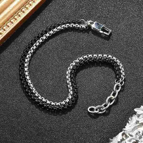 304 Stainless Steel Box Chain Multi-strand Bracelets for Men Women