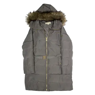 MICHAEL KORS Womens Parka Coat Green Hooded L