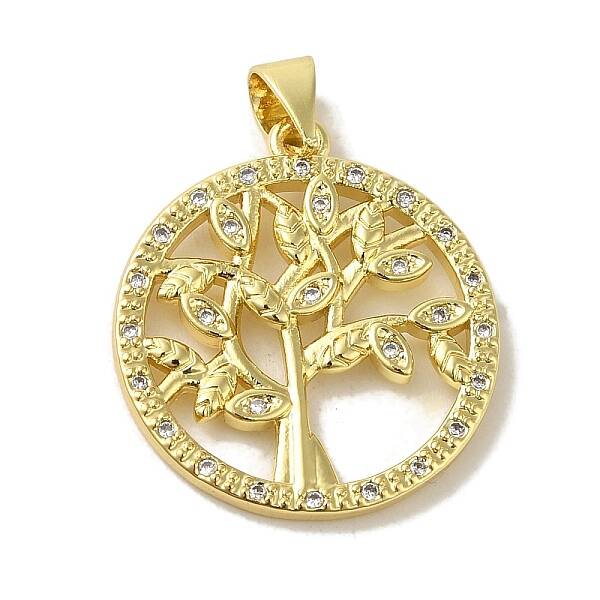 Brass Micro Pave Cubic Zirconia Pendants