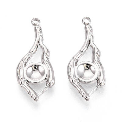 304 Stainless Steel Pendant Cabochon Settings