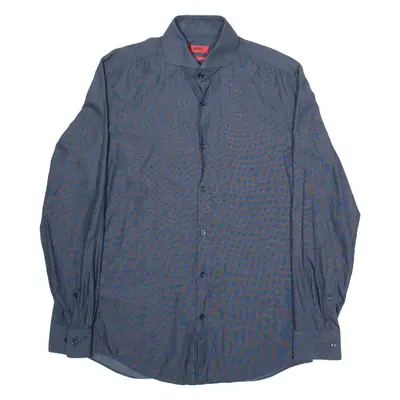 BOSS HUGO BOSS Slim Fit Mens Plain Shirt Blue Long Sleeve M