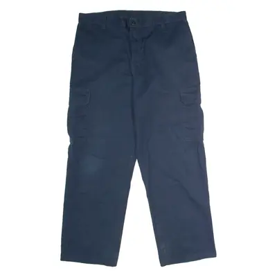 DICKIES Workwear Cargo Mens Trousers Blue Regular Straight W34 L30