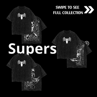 Superstyle Collection Symbiote Black Suit Spidey Hero MCU Edition Double Printed Oversize Lightweight Acid Washed Tee TV Seri...