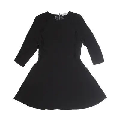 SANDRO Stretch Fit & Flare Dress Black 3/4 Sleeve Knee Length Womens UK 10