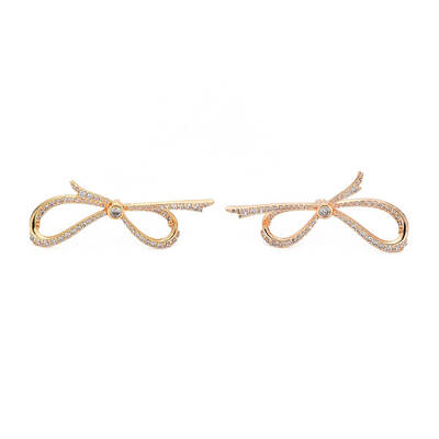 Bowknot Clear Cubic Zirconia Stud Earrings
