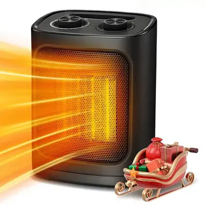 R.W.FLAME Indoor Small Heater, 1500W/950W PTC Ceramic Heater with Thermostat, 3 Modes, Overheat & Tip Protection, Small Size,...