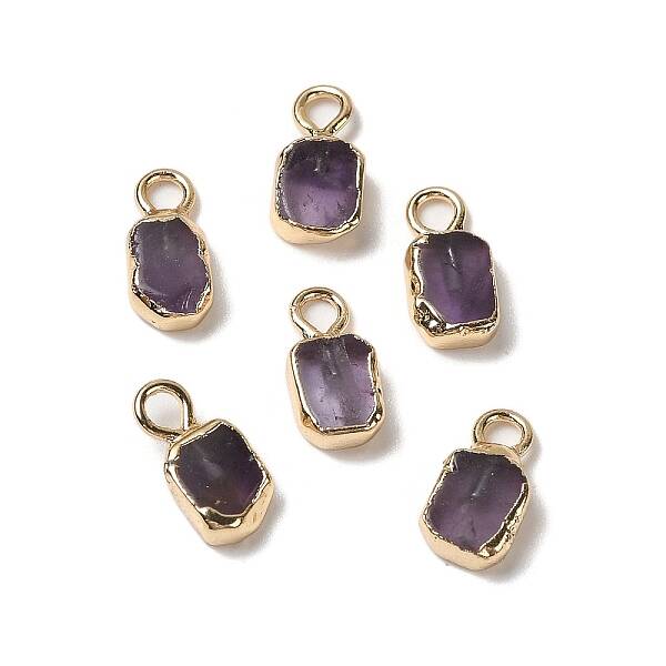 Natural Amethyst Rectangle Charms