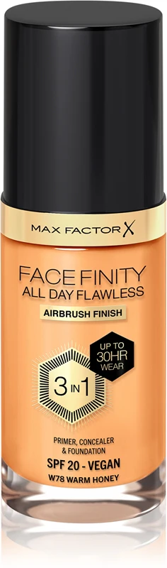 Max factor All Day Flawless Facefinity 3 in 1 - Long-lasting Makeup 30 ml W78 Warm Honey