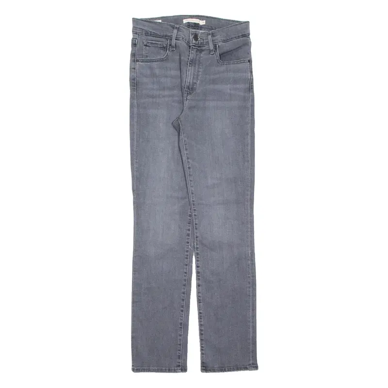 LEVI'S 724 High Rise BIG E Womens Jeans Grey Slim Straight W26 L28