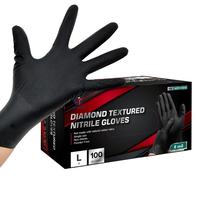 GP Craft  8Mil Diamond Textured Black Nitrile Gloves (Automative Work) Cleaning Hand Cover Box Cleaning