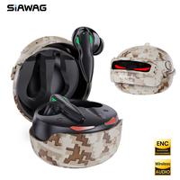 SIAWAG BTW46 Bluetooth Earbuds LED Cool Design, ENC Noise Cancelling Headset, 65ms Low Latency, IPX5 Waterproof, Touch Contro...