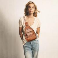 Leresas 7L Sling Bag for Women Men Trendy Crossbody Fanny Pack Backpack Purse Belt Bags Over Shoulder Travel Vegan Leather Ch...