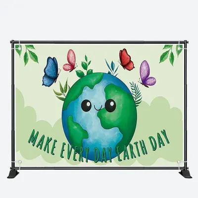 Butterfly Green Earth Day Apirl Theme Party Backdrop - Aperturee