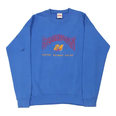 Made in USA Jeff Gordon 24 Nutmeg Nascar Sweatshirt - Large Blue Cotton Blend