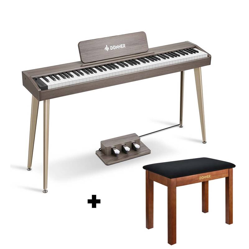 Donner DDP-60 Semi-Weighted Digital Piano - Gray / Piano+Bench