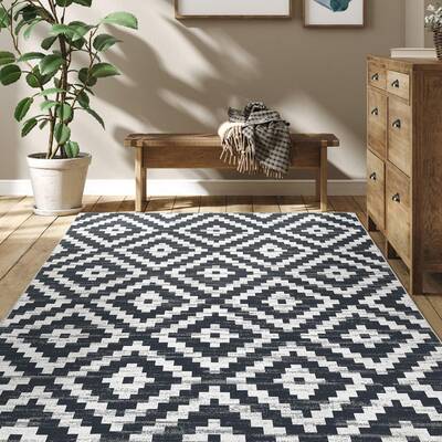 Garvee Area Rug Washable Rugs for Living Room Moroccan Geometric Trellis Area Rug for Bedroom Modern Distressed Office Carpet...