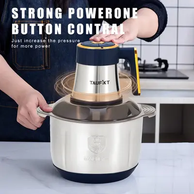 TAUFIKT 5L Large Capacity Meat Grinder-6-layer sharp blades, 5 adjustable speeds