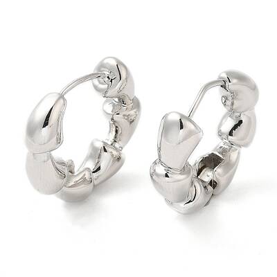 Rack Plating Brass Horn Hoop Earrings for Women