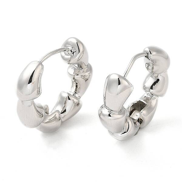 Rack Plating Brass Horn Hoop Earrings for Women